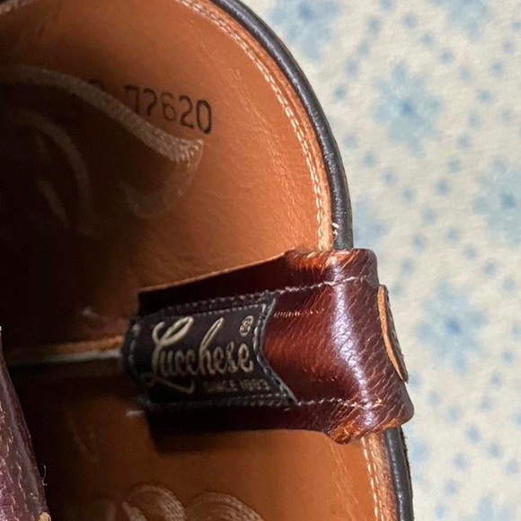 Vintage Lucchese knee high brown leather cowboy boots - Picture 5 of 5